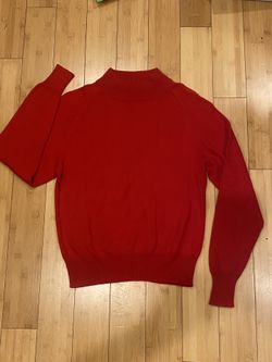 Women’s Bright Red Winter Silks Mock Turtleneck Sweater Size Large