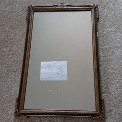 #33. Antique Gesso Mirror. 27 1/2 X 17"