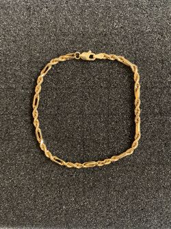 14k Yellow Gold Figarope Milano  Bracelet