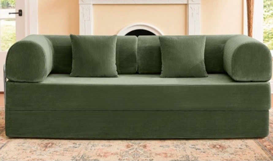 Brand New Olive Green Adjustable Sofa Sleeper 