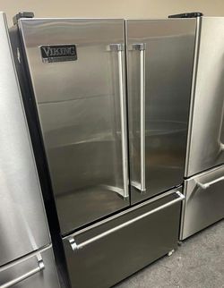 Viking 3-Door Stainless Steel Fridge, Great Condition, French Door