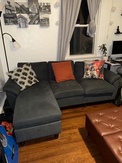 Dark Gray Sectional Sofa with Chaise