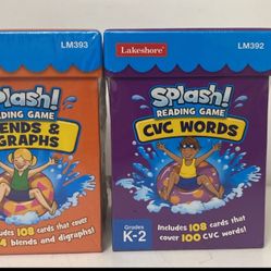 Lakeshore Splash Reading Readiness Game CVC Words & Blends & Digraphs Set of 2