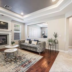 Modern Living Room Set – 2 Tufted Sofas