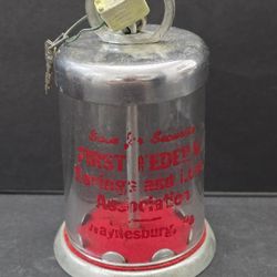 Vintage Promotional Glass Coin Bank - First Federal Savings Out Of Pennsylvania 
