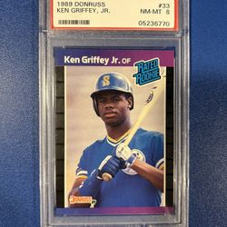 Ken Griffey Jr Rookie (RC) 1989 Donruss Baseball #33 PSA 8 NM-MT Mariners