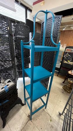 Nice teal storage rack