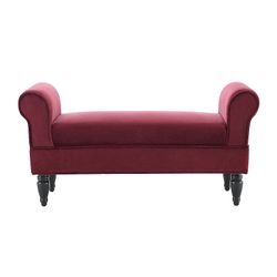 Linon Lillian Bench upholstered bench berry color L45”*W17”(address in description)  👇delivery 🚚 available within 15 miles with extra $65 delivery f