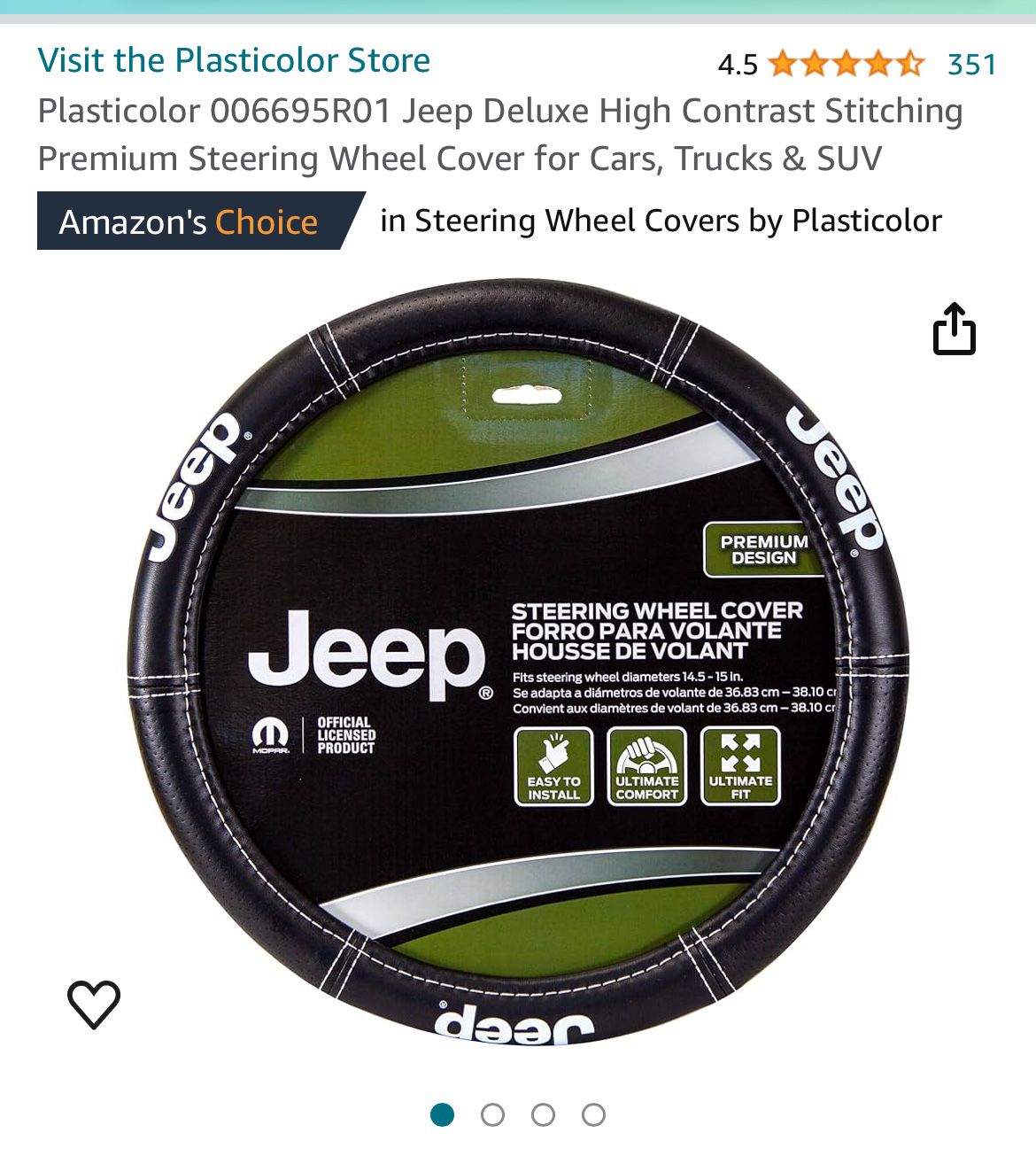 New Jeep Steering Wheel Cover