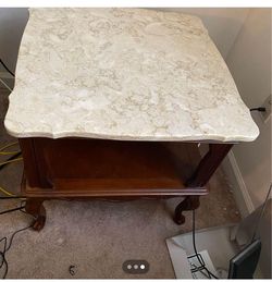 Antique marble end table