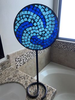 Mexican Glass  Handcrafted Candleholder