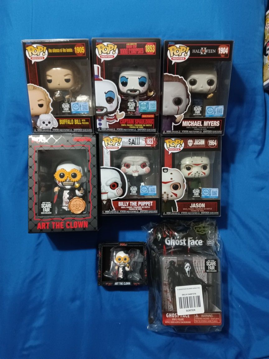 Funko Pop! MOVIES: Scare Fair 2025 Hot Topic Exclusive complete set of 8 figures