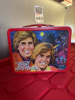 VINTAGE HARDY BOYS MYSTERIES METAL LUNCH BOX ONLY THERMOS PAIL 1977 UNIVERSAL