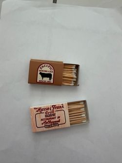 Vintage restaurant matchboxes - Musso and Frank, Pacific Dining Car