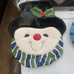 Snow Man Platter