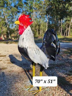 Large Metal Rooster 🐓 70" X 52"