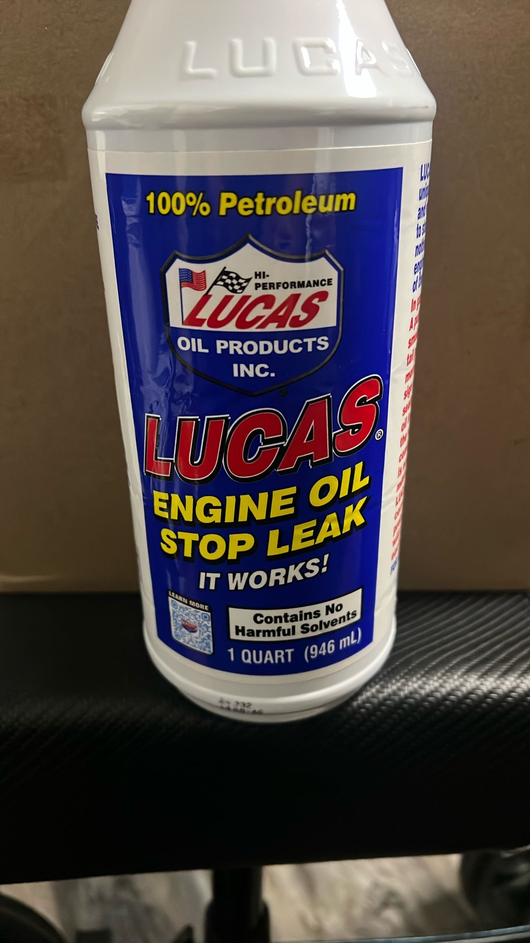 Lucas Engine Oil Stop Leak – 1 Quart (946 mL) – 100% Petroleum for Sale ...