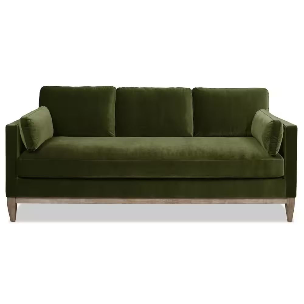 Brand New, Jennifer Taylor —Knox 84 in. Pillow Arm Modern Farmhouse Performance Velvet Living Room Sofa Couch in Olive Green