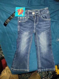 Wired Heart Toddler Cowgirl Jeans Adjustable Waist Size 2Tp