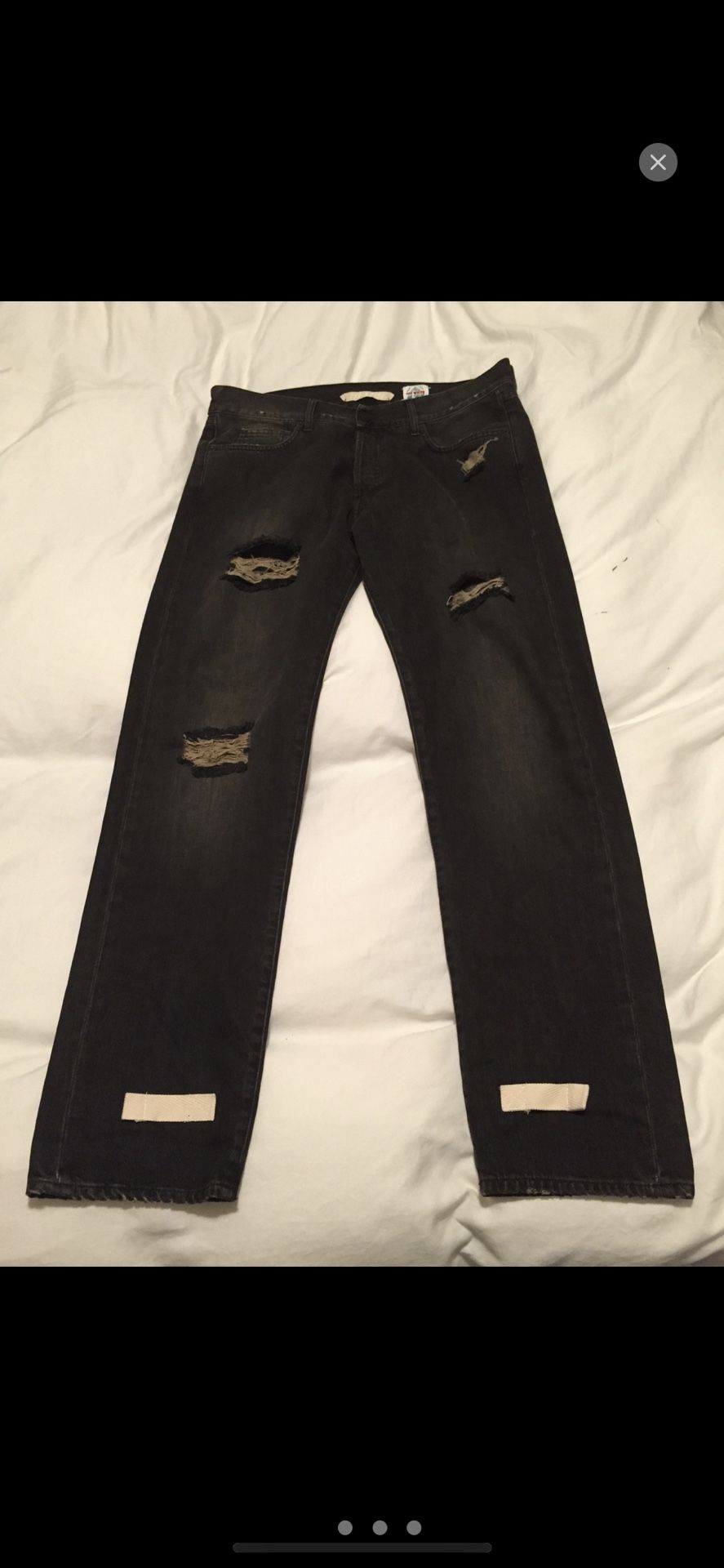 Off White Denim Black Jeans