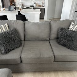 Grey Couch With Decor Pillows