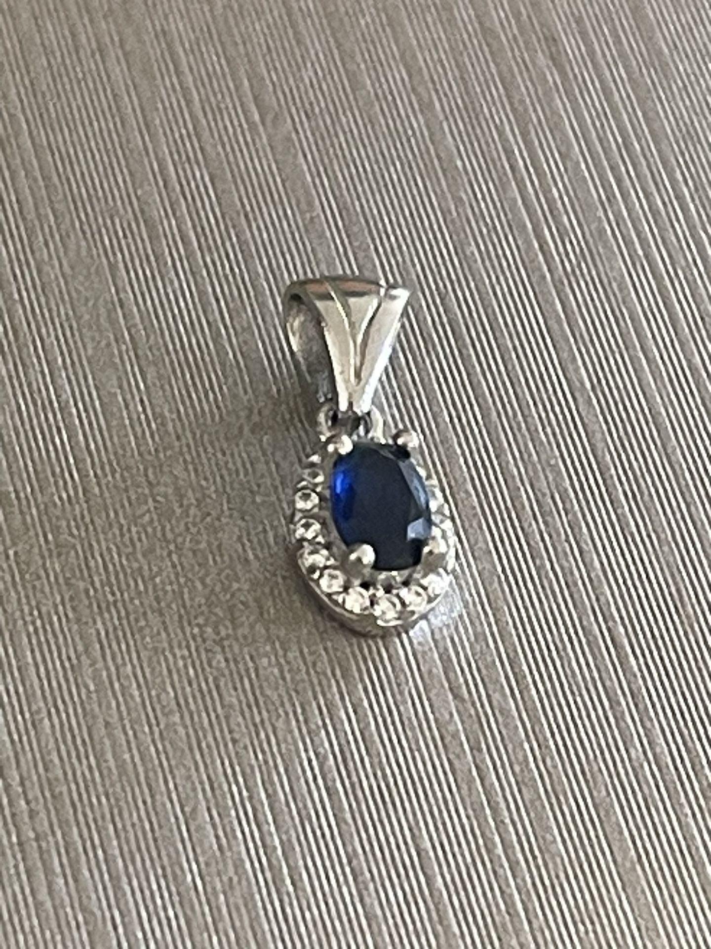 Sterling Silver Sapphire Pendant 