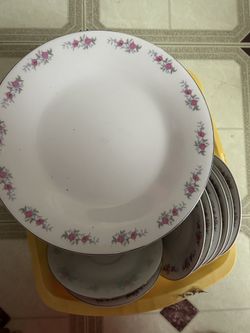 Antique Set Of Flower Plates