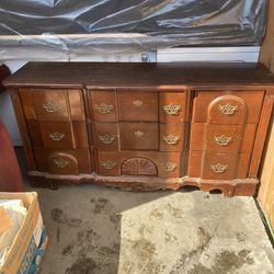 Antique Heavy Wood Dresser