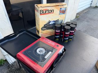 Max Burton Mr Max Table Top Burner Portable Butane Gas Camping Stove Bundle 6 Cans