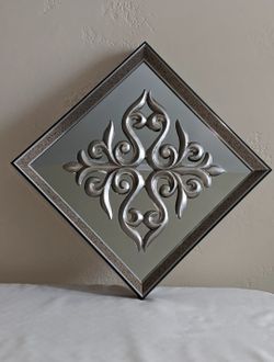  Brushed Silver And Light Brown Mirror Wall Art Home Decor