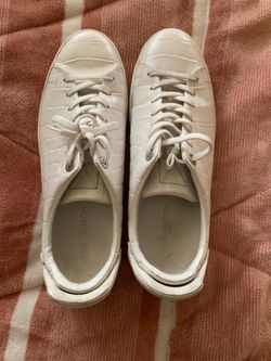 Louis Vuitton Frontrow white crocodile embossed leather sneakers