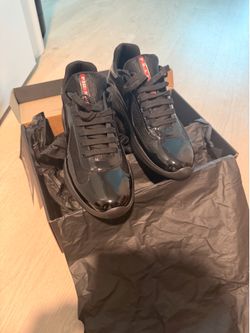 Patent leather and technical fabric Prada America's Cup sneakers