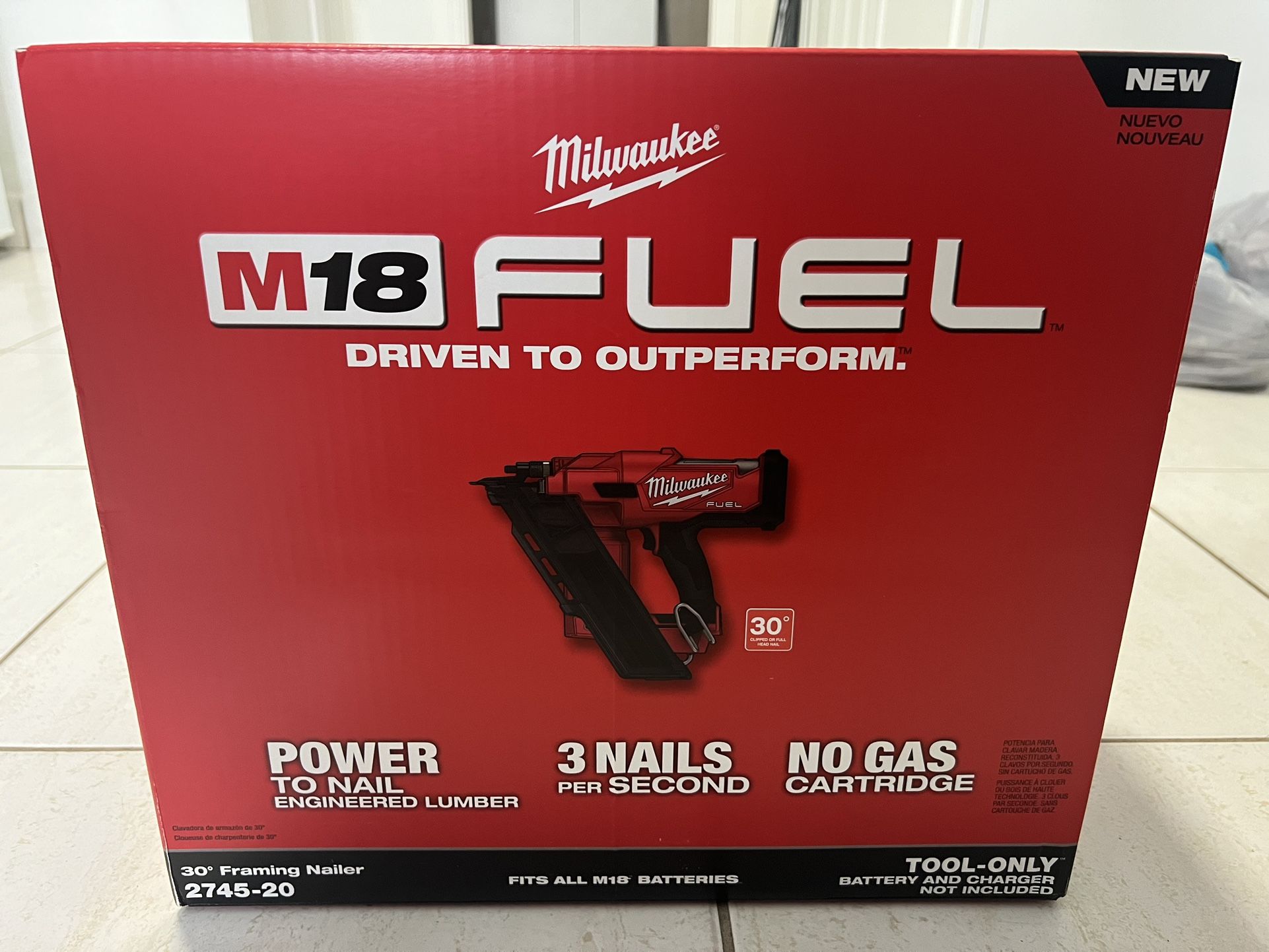 Milwaukee 30 Degree Framing Nailer 