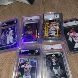 baseball card slabs trout judge jalen hurts tom brady