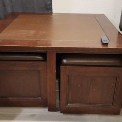 Coffee Table With 4 Storage Stools OBO
