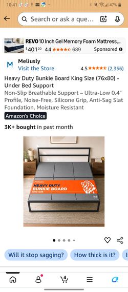 Meliusly Heavy Duty Bunkie Board King Size