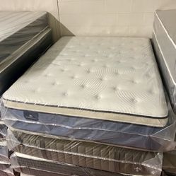Queen Size Mattress Serta Pillow Top Firm 16” Inches Thick New From Factory Same Day Delivery 🚚