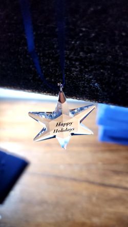 RARE- Swarovski crystal 892342 snowflake Happy holidays small -NOS - B1-L23