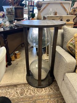 Vintage Metal Hourglass Side Table