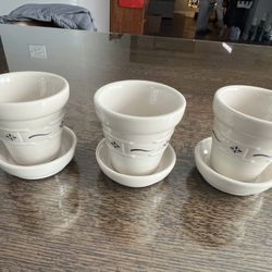 Longaberger Pottery Mini Pots