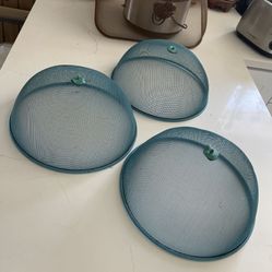 3 Metal Food Covers 