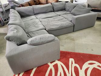 7 Piece Gray Cloud Sectional Sofa