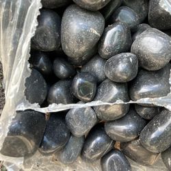 Small Black Polished Pebbles - 40 Lbs - $31