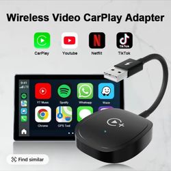 2025 Wireless CarPlay Adapter - Converts wired CarPlay to wireless | Compatible with iPhone and Bluetooth-wifi | Plays YouTube, Netflix, TikTok