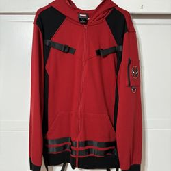 Our Universe Marvel Deadpool Color-Block Zip-Up Hoodie Size XL