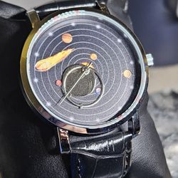 Brand New Bangwei Black Mens Watches Luxury Leather Men's Watch