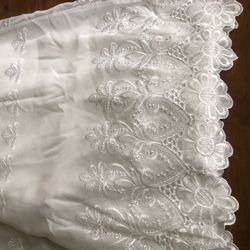 New Sheer White fabric with embroidery