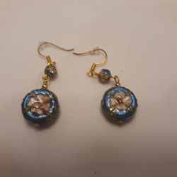 New Blue FLORAL Earrings. 