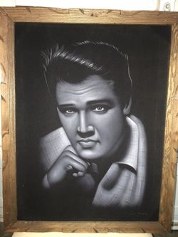 Elvis Presley oil painting with frame