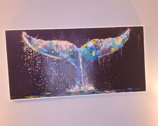 Framed Whale Tail Painting